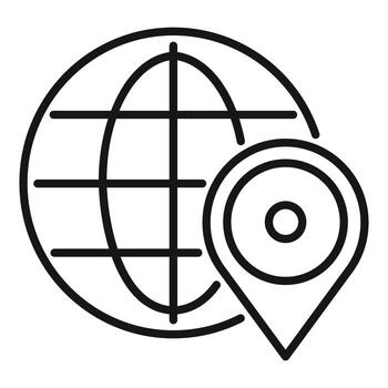 Global location pin showing worldwide positioning system vector