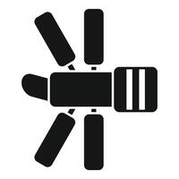 Space station orbiting earth transmitting signals vector