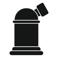 Black glyph icon of astronomical observatory telescope building vector
