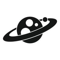 Saturn planet rotating around the sun icon showing outer space vector