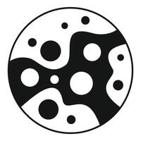 Round planet surface with craters is showing in space vector