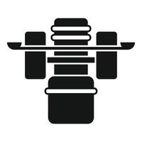 Space station orbiting around earth icon glyph style vector