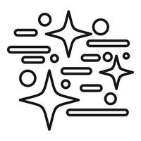 Stars and lines creating a sparkling clean effect icon vector
