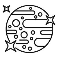 Planet surrounded by stars is orbiting in outer space vector