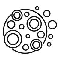 Round shape element depicting full moon with craters for space exploration vector