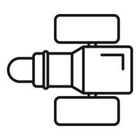 Telescope observing space with big lens exploring galaxy vector