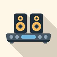Home sound system playing music with long shadow vector