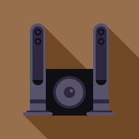 Home sound system playing music with long shadow vector