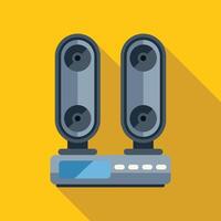 Home sound system playing music with long shadow vector