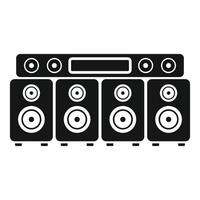 Big audio system playing loud music with four speakers vector