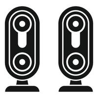 Pair of stereo speakers playing music with high quality sound vector