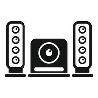 Acoustic system with subwoofer and two speakers playing loud music vector