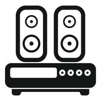 Home sound system playing music with two speakers icon vector