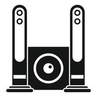 Audio system playing music with two speakers and subwoofer vector