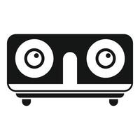 Vr headset experiencing virtual reality icon, simple style vector