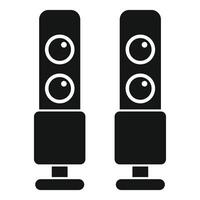 Audio system delivering powerful sound with two tall speakers vector
