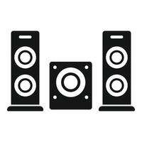 Black icon of a sound system playing loud music vector