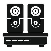 Home sound system playing music with two speakers vector