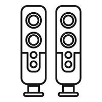 Pair of powerful dynamic speakers standing tall delivering immersive sound vector