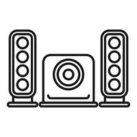 Line art icon of a sound system playing loud music vector