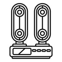 Music center with two loudspeakers playing audio content vector