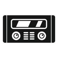 Old style radio receiver broadcasting music icon vector