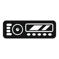 Modern car radio playing music with buttons and screen displaying information vector