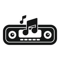 Car audio system playing music with notes icon vector
