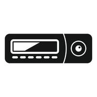 Car radio playing music while driving at night vector