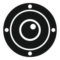 Round audio speaker icon showing sound and music vector