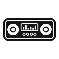 Old car radio displaying audio frequencies with buttons vector