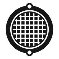 Round waffle iron with holes for baking icon simple style vector