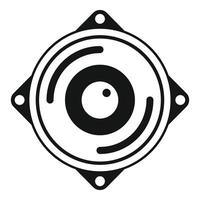 Round speaker icon showing sound and music vector