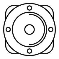 Round speaker blasting music icon thin line vector illustration