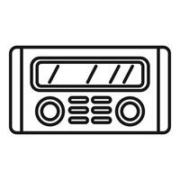 Old radio receiver broadcasting breaking news with antenna up tuning listening vector