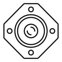 Octagonal subwoofer speaker icon showing sound frequency vibrations vector