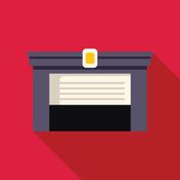 Garage door is closing in a modern style building vector