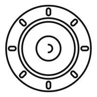 Round audio speaker blasting music with high volume vector