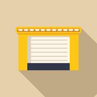 Yellow automatic garage door closing with long shadow vector