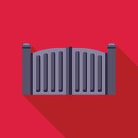 Large automatic sliding gate closing on red background vector