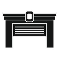 Automatic garage door with remote control icon simple style vector