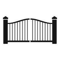Classic iron gate separating inside and outside vector