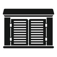 Closed bank counter with metal shutters for security vector