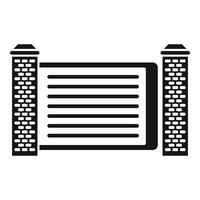 Modern gate with brick pillars protecting private property vector