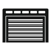 Black and white icon of a closed modern garage door vector