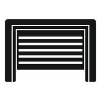 Black garage door icon representing secure parking space vector