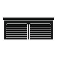 Double garage door closing symbol representing security and protection vector