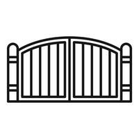 Modern gate protecting property entrance with arched top vector