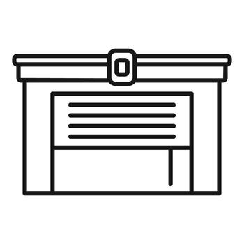 Garage door being opened with automatic remote control system vector