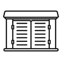 Window with closed shutters, home security icon vector